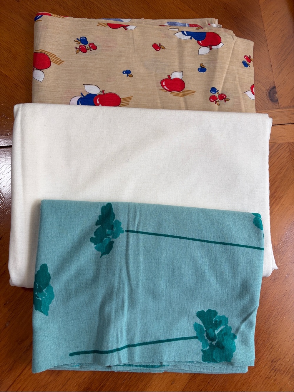 Fabric, Cotton Jersey Knit, 3 Piece Set, Vintage